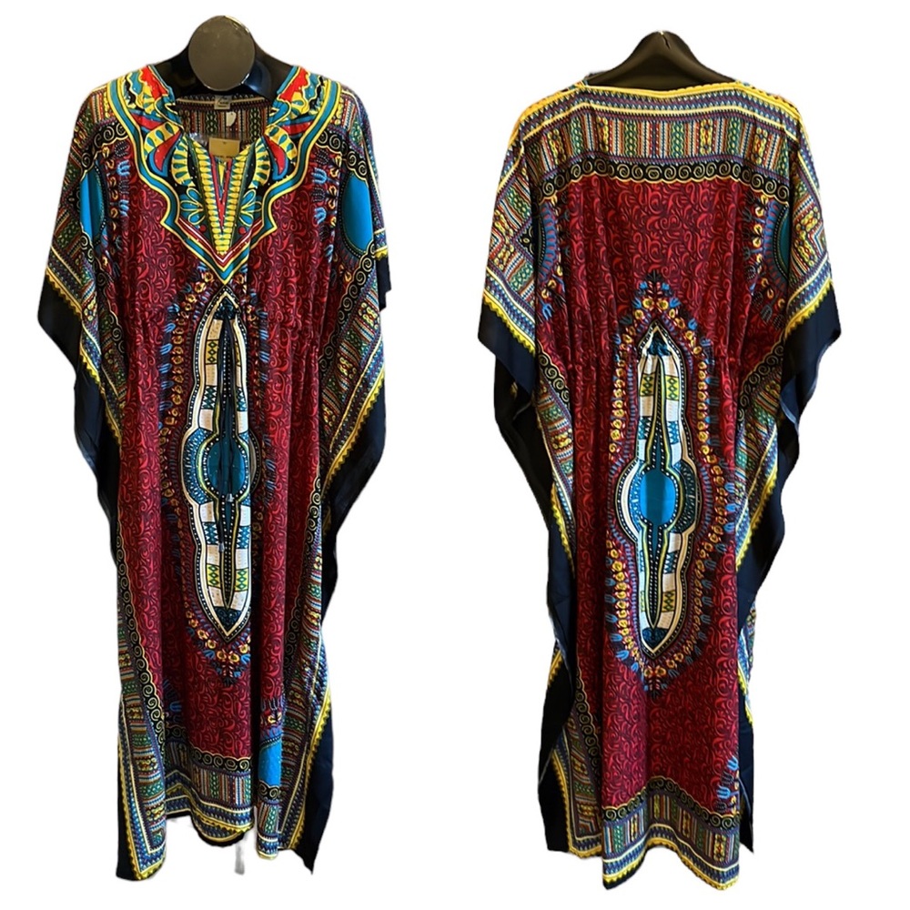 Ace Fashion drawstring full length swim coverup with head wrap